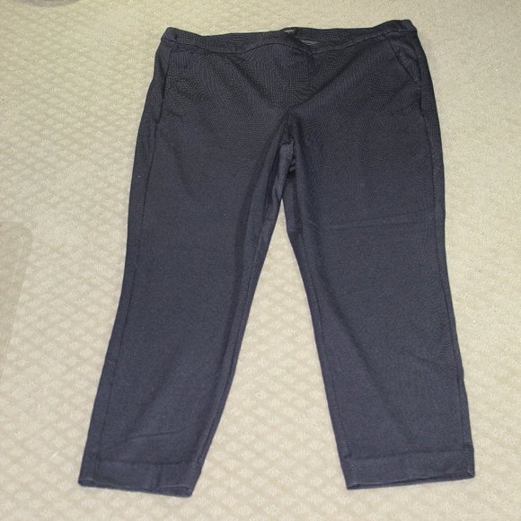 Liverpool Women's Size 16 Navy Blue Pin Dot Kelsey Ponte Trouser Pants - Picture 1 of 5